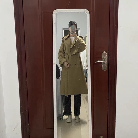 Áo mangto nữ dáng dài, áo khoác có dây buộc eo chất vải không nhăn phong cách Hàn Quốc 2021