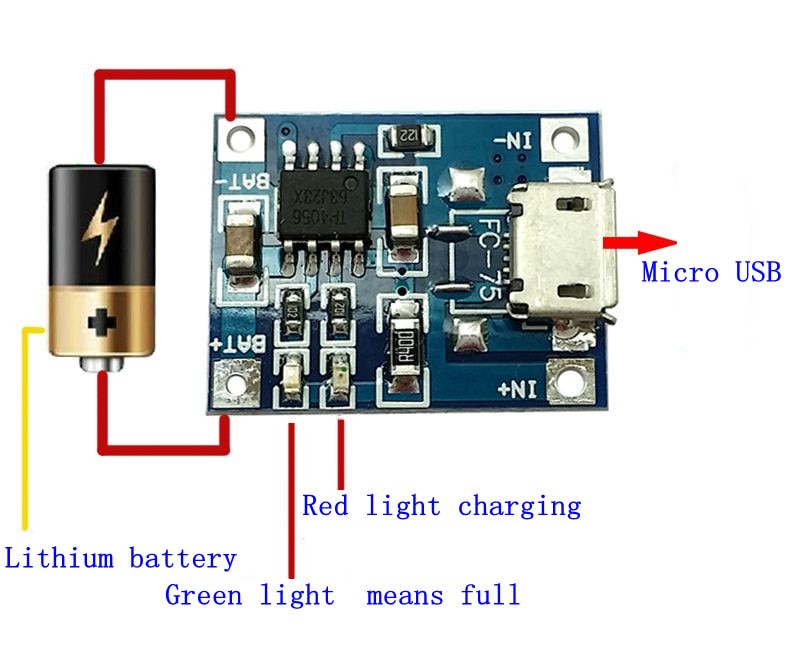 MIKE Bảng Mạch Sạc Pin Lithium Tp4056 1a Cổng Cắm Usb Tp4056