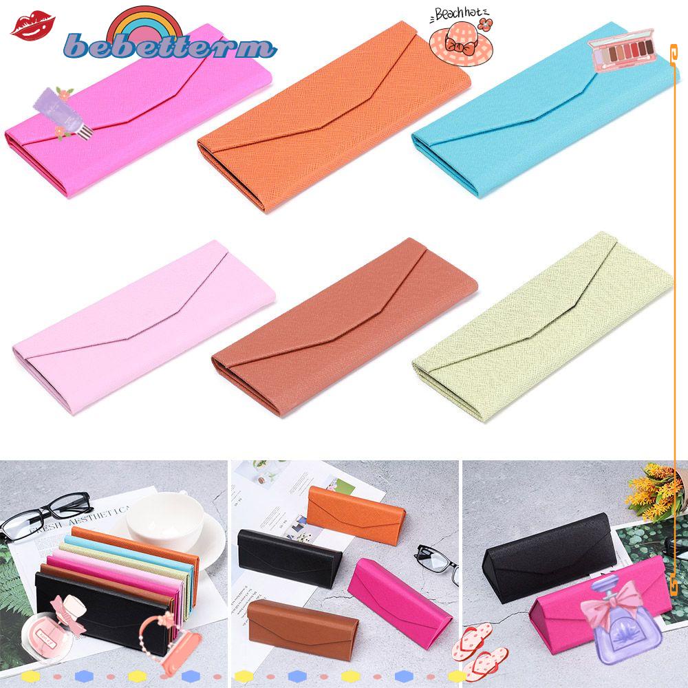 Bebetterm 1Pc Unisex Triangle Eyeglasses Case Portable Cross Pattern Waterproof Fashion Folding Accessories/Multicolor