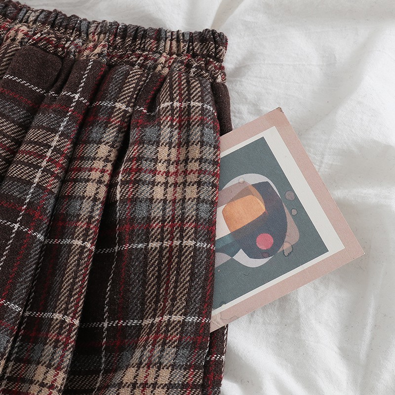 Áo Sweater form rộng tay dài/Chân váy dài hoạ tiết caro thời trang cho nữ (có bán lẻ) | BigBuy360 - bigbuy360.vn