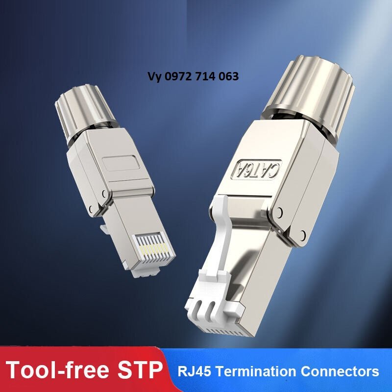 ĐẦU BẤM HẠT MẠNG CAT7 STP KHÔNG DÙNG TOOL, CHỐNG NHIỄU SHIELDED, CÓ CHỤP