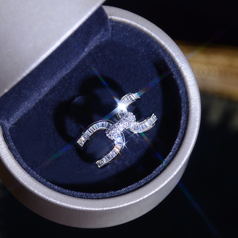 Nhẫn Hở Etrendy Đính Đá Zircon Giản Dị Sang Trọng Cho Nữ