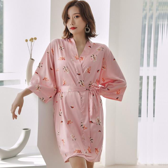 [HÀNG CAO CẤP] Áo choàng hoa kimono sang trọng dễ thương áo ngủ bigsize dưới 65kg Ly Ly Shop | BigBuy360 - bigbuy360.vn