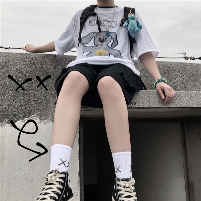 Vớ in họa tiết chữ hoạt hình phong cách Hip Hop thời trang