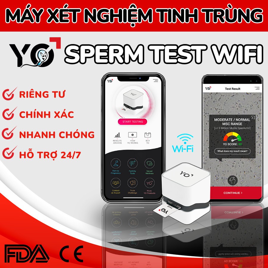 Máy Xét Nghiệm Tinh Trùng Tại Nhà Qua Máy tính/Smartphone - Yo Sperm Wifi - Phiên bản 2.0