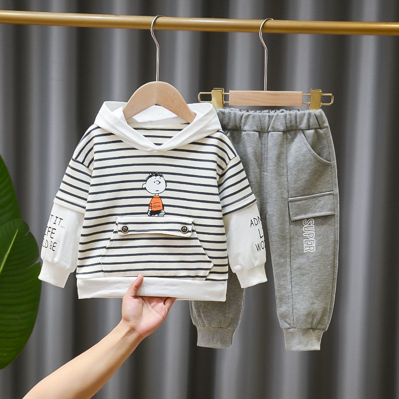 Set Đồ Thể Thao Hai Món Thời Trang Xuân Thu Cho Bé Trai