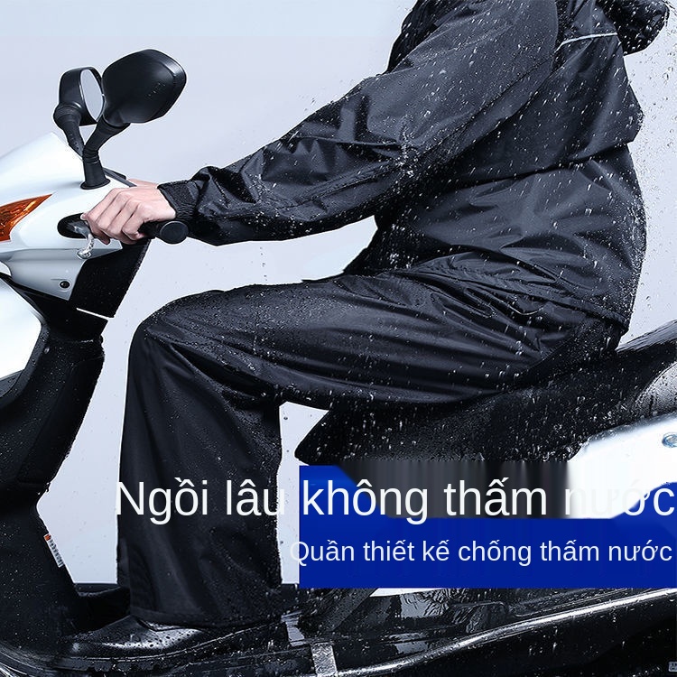 Huỳnh quang áo mưa màu xanh lá cây và quần bộ phản An toàn người lớn nam nữ dày xe máy điện làm nhiệm vụ cứu hộ