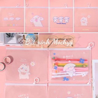 Túi zip A5 chống thấm nươc chú chó trắng cute
