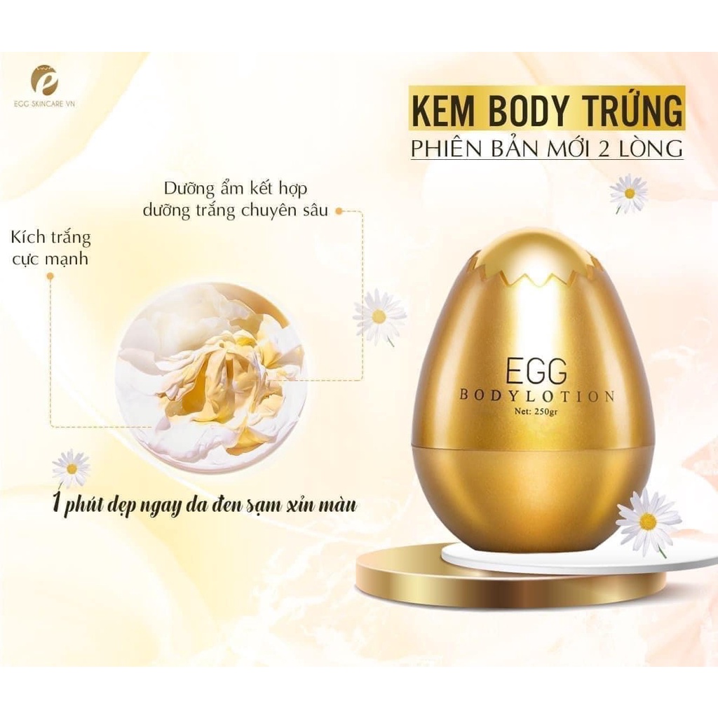 [NEW 2022]KEM DƯỠNG BODY TRỨNG VÀNG 2 LÒNG CAO CẤP