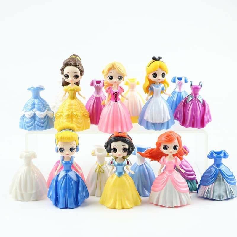 Set 6 công chúa Disney siêu sinh kèm 18 váy