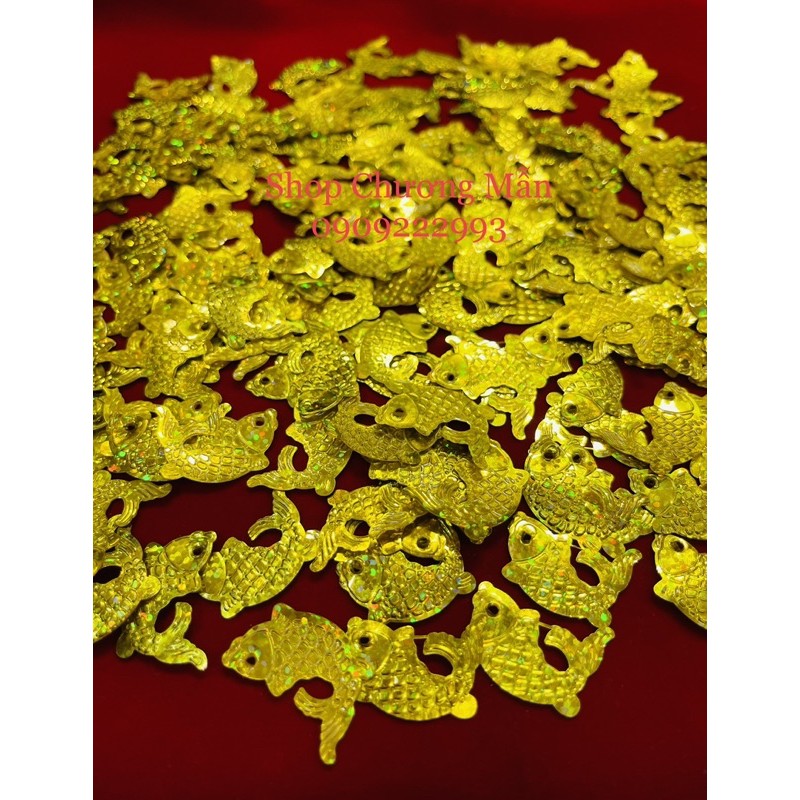 100G Hình Cá Chép 15x25mm Kim Sa Làm Cây Tài Lộc