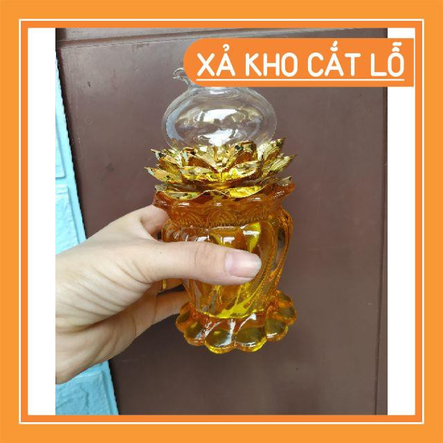 Siêu Sale -  Đèn dầu thờ hoa sen thân xoắn