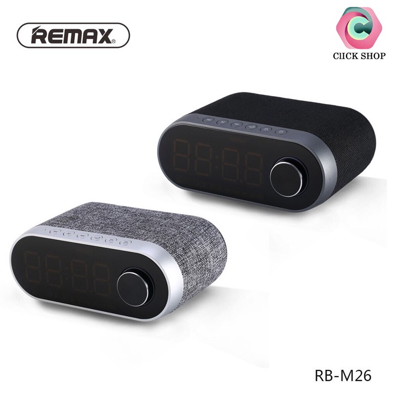 Loa Bluetooth kiêm đồng hồ báo thức Remax RB-M26- Loa remax M26 hỗ trợ USB + thẻ nhớ TF + cổng AUX