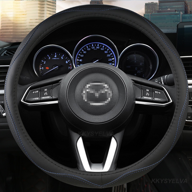 Bao Da PU Bọc Vô Lăng Xe Hơi Chống Trượt Cho Mazda 2 3 5 6 8 RX MX CX30 CX5 CX7 CX3 CX9 Atenza AXELA 38cm