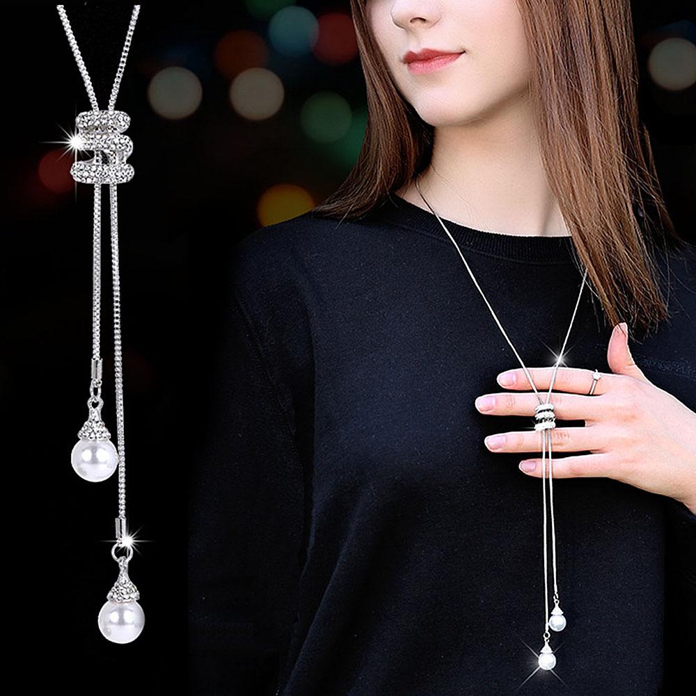 Mặt Dây Chuyền Back2Lilife Dành Cho Nữ|Dây Chuyền Nhiều Lớp Đính Ngọc Trai Và Lá