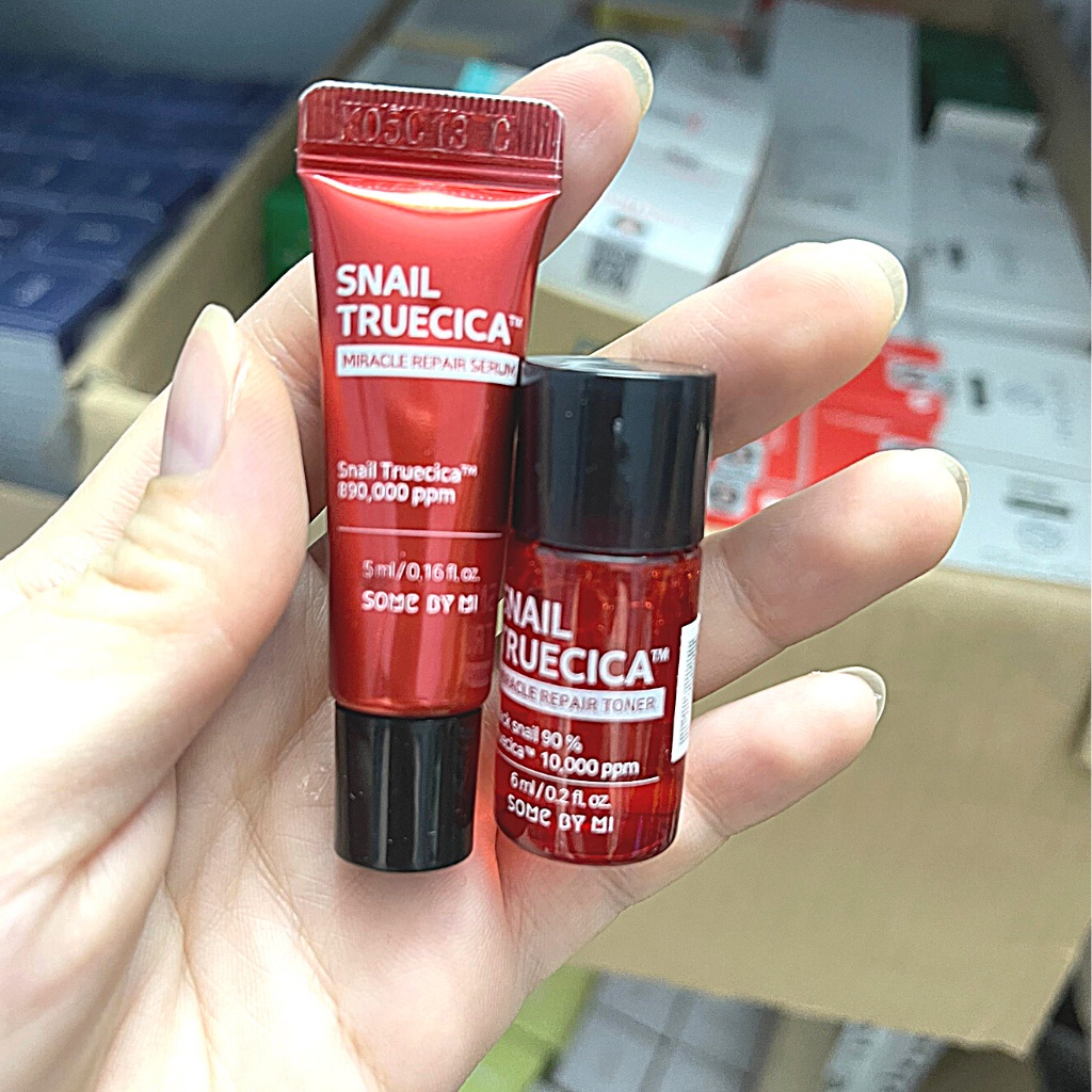 [Mini 5ml] Combo Toner và Tinh Chất Ốc Sên Some By Mi Snail Truecica Miracle Repair Serum