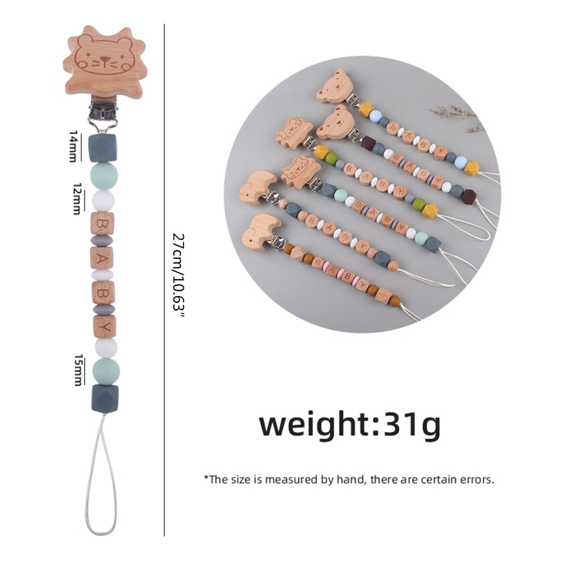 Dây Đeo Núm Vú Giả Bằng Silicon Mềm Mịn Hình Gấu Hoạt Hình Cho Bé Sơ Sinh Mọc Răng