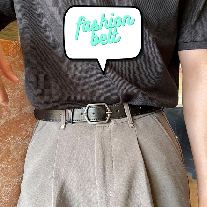 THẮT LƯNG NAM Lục Giác Meo shop TLN008 thời trang Dây Nịt Lưng quần da nam nữ Unisex trẻ trung học sinh viên cá tính