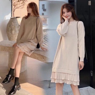 Đầm Len Chân Váy Phối Nhung