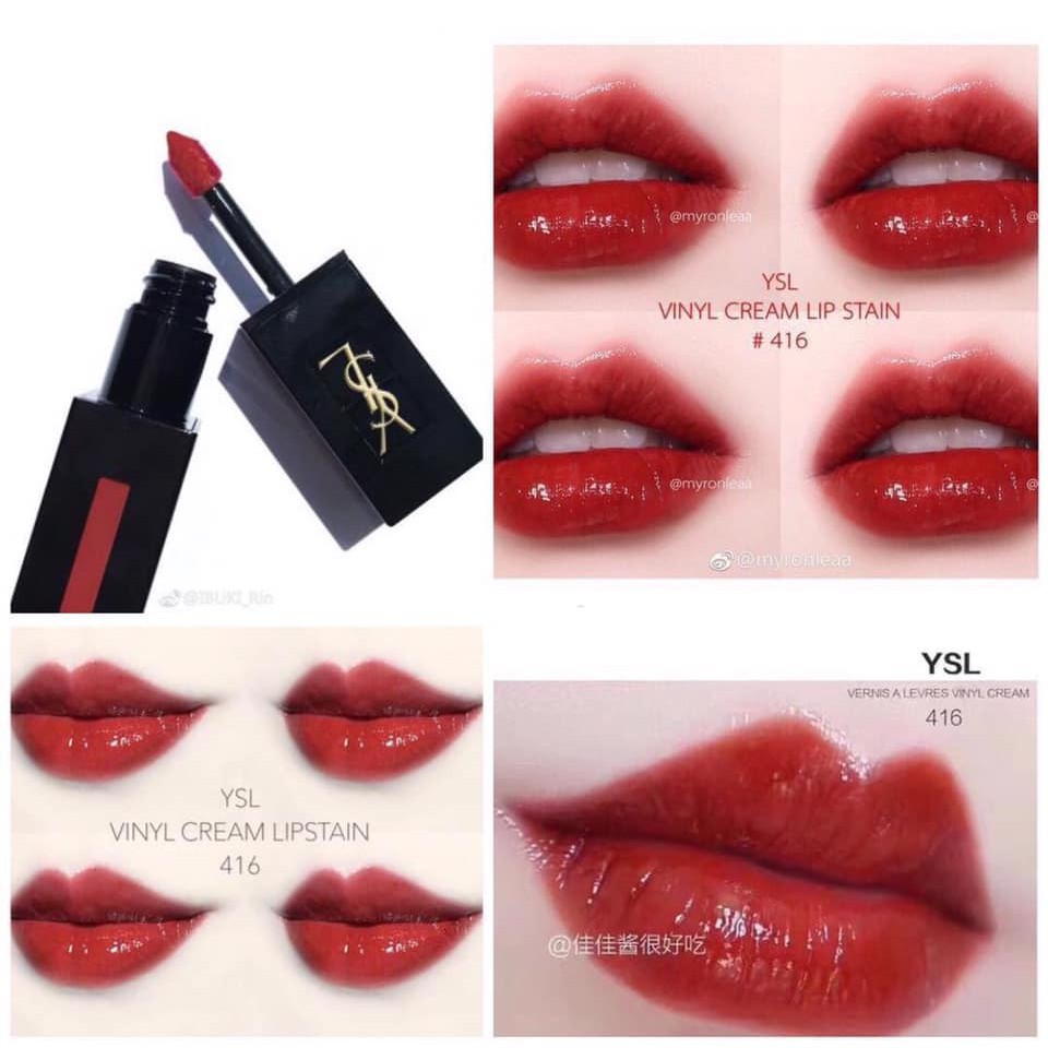 [Mã 11FMCGSALE1 giảm 10% đơn 250K] [BILL US] Son Ysl Vinyl Lip Cream 416 Psychedelic Chili