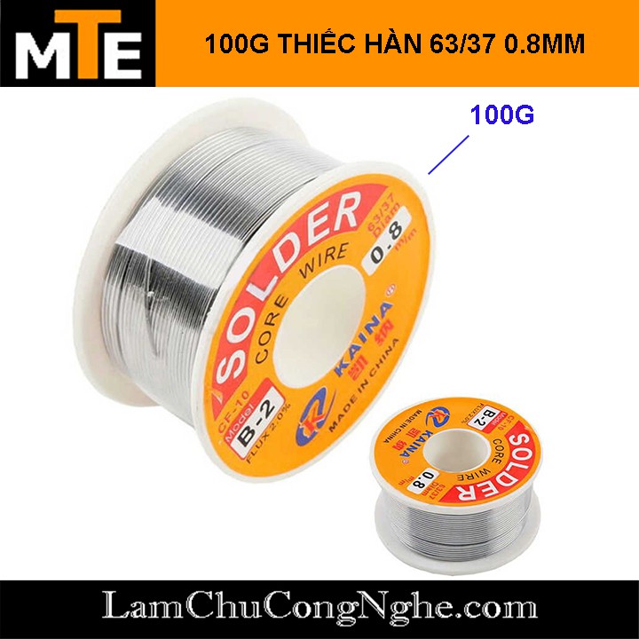 Thiếc hàn SOLDER WIRE 0.8mm 63% trọng lượng 100g