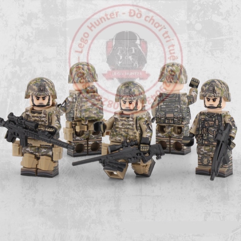 Army combo 5 minifigures mô hình lắp ráp lính biệt kích nhảy dù Mỹ Us military