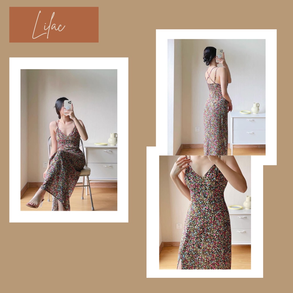 ❗️ 𝐋𝐈𝐋𝐀𝐂 - 𝐕𝐍𝐗𝐊 - 𝐃Ư 𝐗Ị𝐍 - 𝐆𝐈Á 𝐓Ố𝐓 ❗️ -Đầm Zara 2 Dây Hoa Nhí Xẻ Đùi Smoocking Lưng
