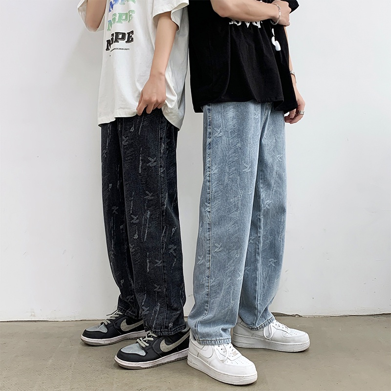 Quần jean nam phối họa tiết độc đáo phong cách hip-hop