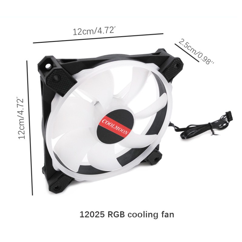 Bộ 6 Quạt Tản Nhiệt, Fan Case Coolmoon V5 Led RGB Rainbow 16 Triệu Màu, 366 Hiệu Ứng - Kèm Bộ Hub Và Remote