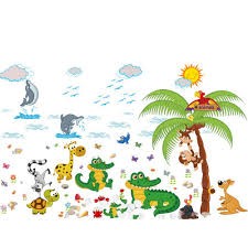 Decal dán tường thú cá sấu