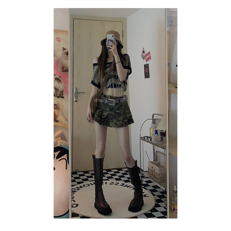 Set Áo Len Trễ Vai + Chân Váy Ngắn Thời Trang Nữ