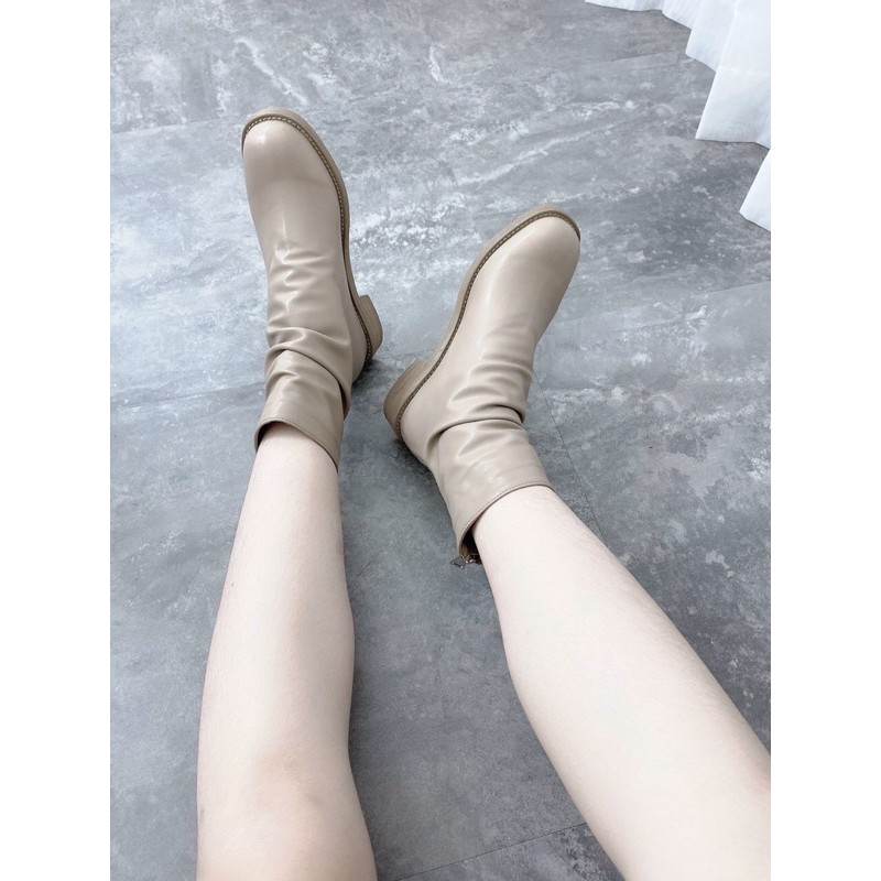 Boot da nhăn cổ Guidi lót lông