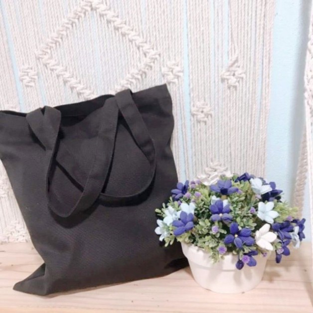 Túi vải tote unisex Canvas trơn màu trắng,đen phong cách tối giản