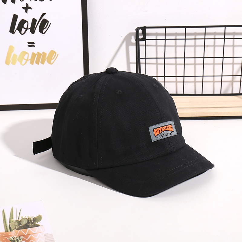 Nón kết vành ngắn mềm mại phối miếng vá phong cách Hàn Quốc vintage xuân hè cho nam và nữ