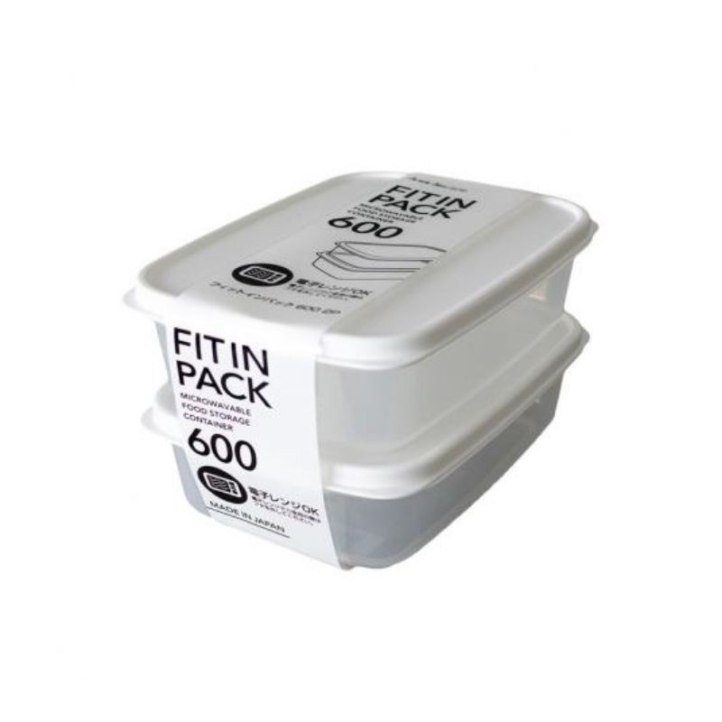 Sét 2 hộp nhựa nắp dẻo 600ml