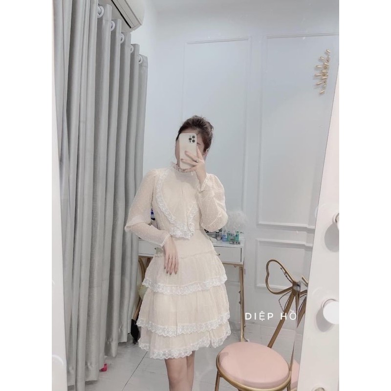 Đầm Voan Xoè Bánh Bèo