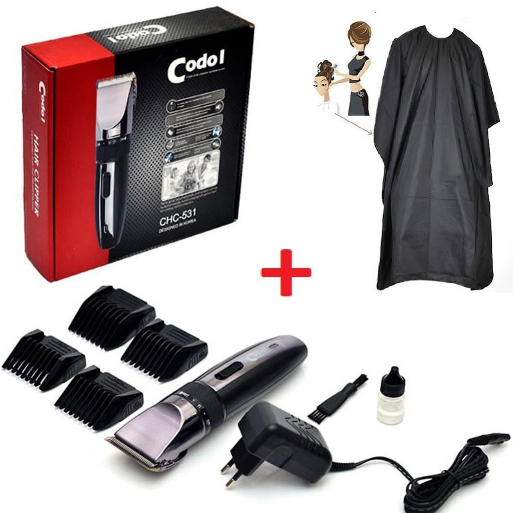 COMBO TÔNG ĐƠ CẮT TÓC GIA ĐÌNH CODO 531 + ÁO CHOÀNG CẮT TÓC CHỐNG NƯỚC | C506 .