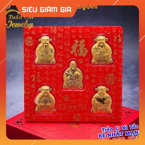 ⚡LOẠI 1⚡Bộ 5 Ông Thần Tài Ngũ Phúc Lâm Môn Vàng 24k Cao Cấp, Quà Tết Sang Trọng Và Đẳng Cấp, Tặng Hộp Nhưng Túi Đỏ Xịn