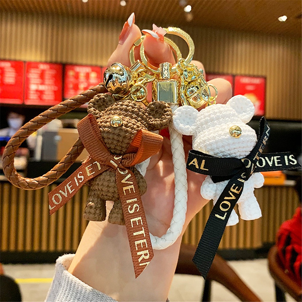 Móc Khóa Hình Chú Gấu Bằng Nhựa Resin Dễ Thương Phong Cách Bắc Âu