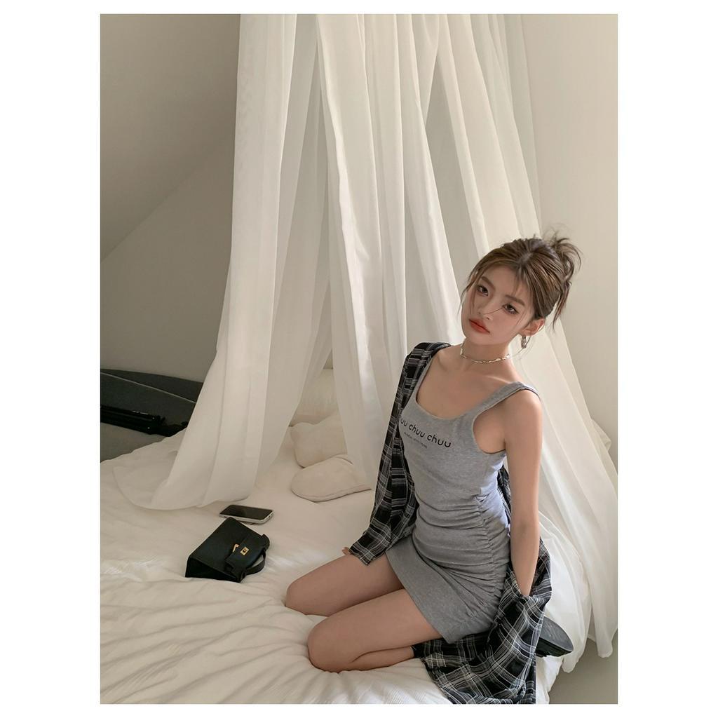 Đầm Sơ Mi Chiffon Sọc Ca Rô Dáng Ôm Thời Trang Sành Điệu 62836