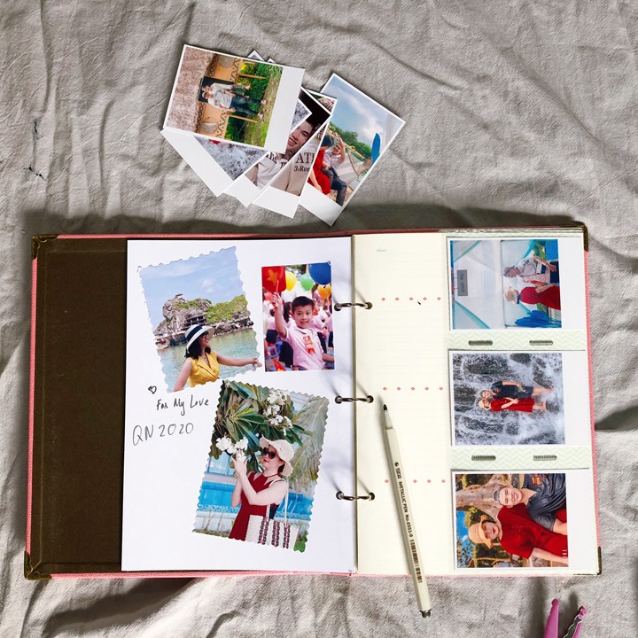 Album 7x10cm, có thể ghi chữ, có thể thêm ảnh dán tùy ý, album đựng ảnh