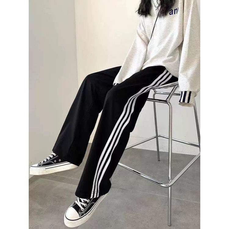 Quần jogger ống rộng suông nam nữ unisex thể thao 3 sọc bo gấu dây rút chất UMI dày dặn có bigsize QD21