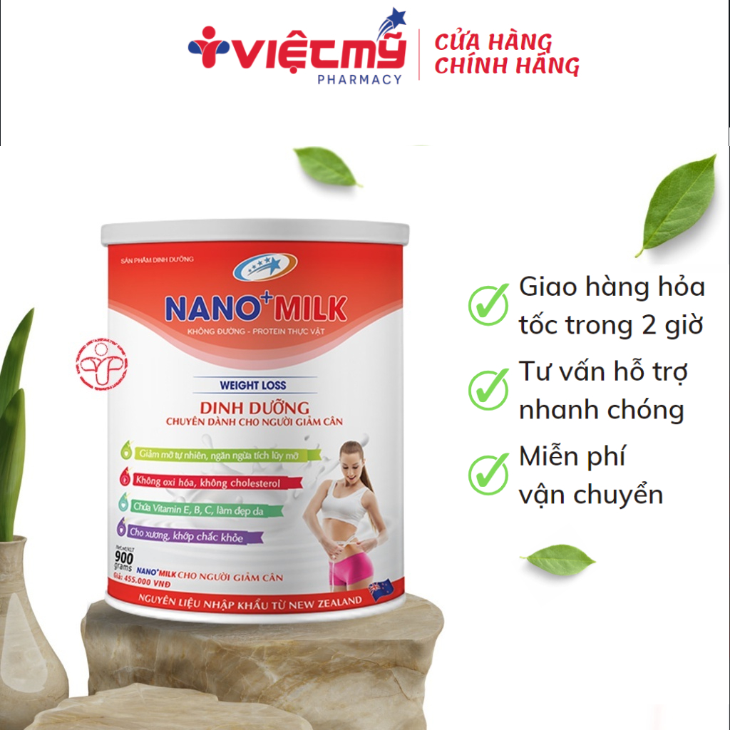 Sữa Mano+Milk dành cho người muốn giảm cân 900g Việt Mỹ Pharmacy