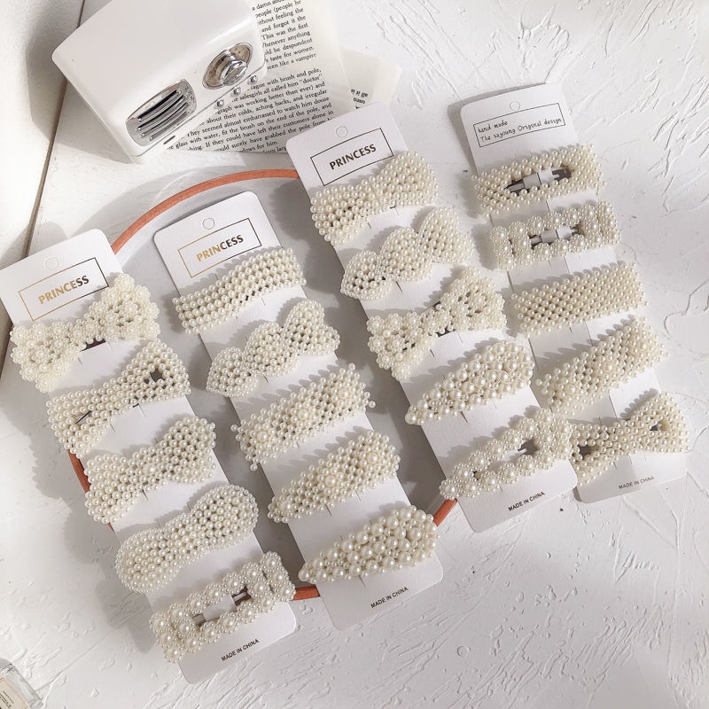 Kẹp Tóc Đính Ngọc Trai Nhân Tạo Thời Trang Hàn Quốc 1 Cái