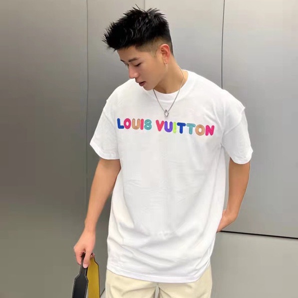 Áo Thun Cotton Cổ Tròn In Chữ Màu Neon Size S-5XL Cho Nam Nữ