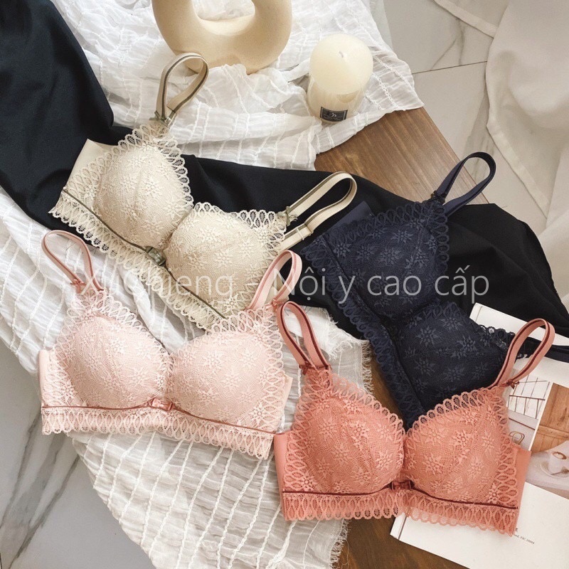 Áo lót không gọng đệm bông dày cup A cho ngực nhỏ, áo bra cao cấp xu chiêng đồ nội y cho chị em 9219