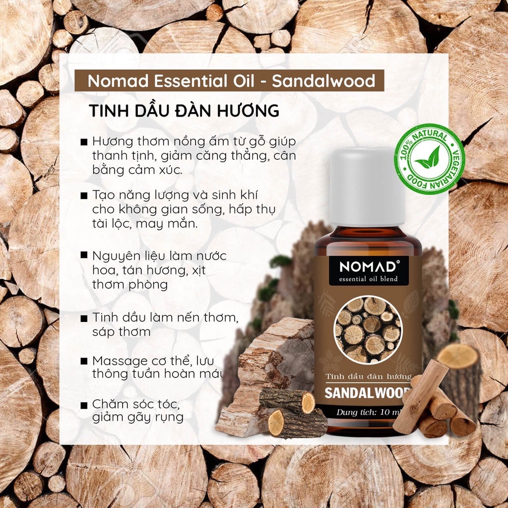 Tinh Dầu Dòng Gỗ, Thảo Mộc Nomad Essential Oil thanh lọc không khí, xông thơm phòng