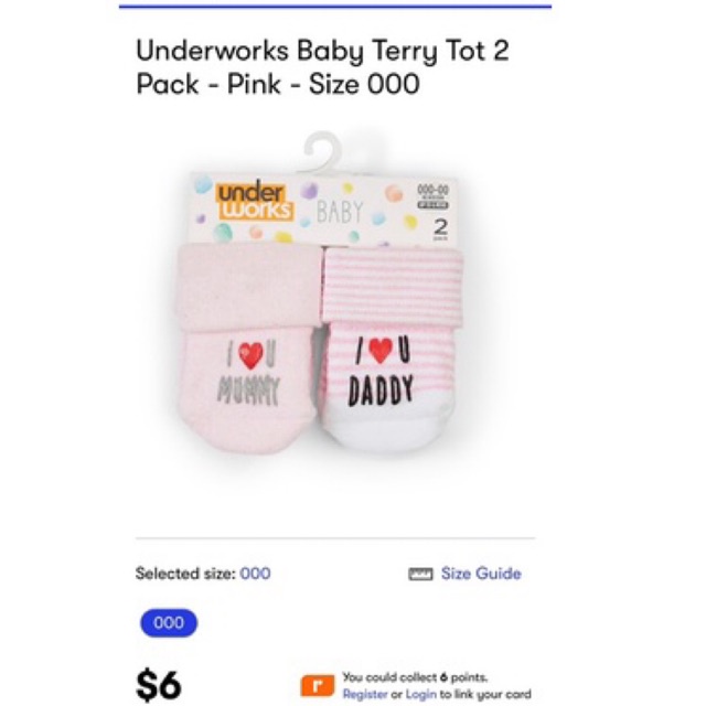 (Hot) Tất underworks bé trai, bé gái love mum &amp; dad (lẻ set sz 0-6m)