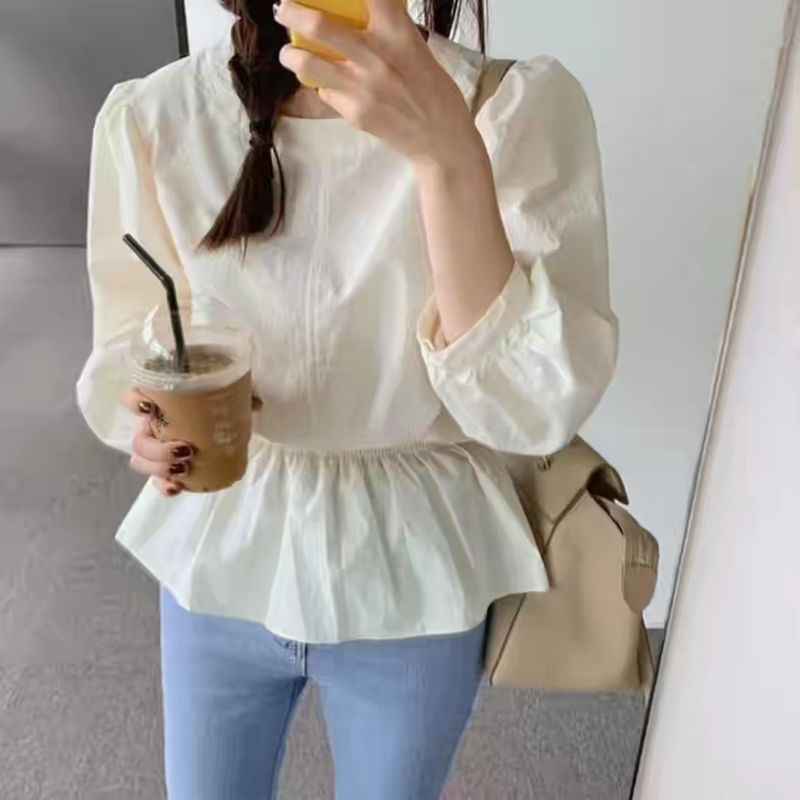 Áo Sơ Mi Kiểu Hàn Quốc Tay Lửng Thời Trang Cho Nữ