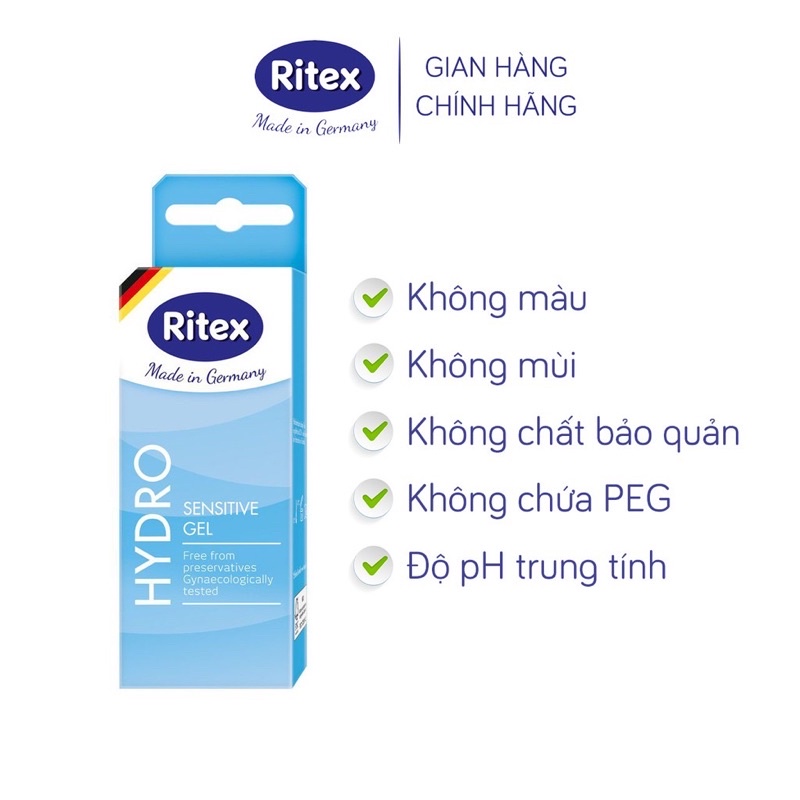 Gel bôi trơn Ritex Hydro gốc nước